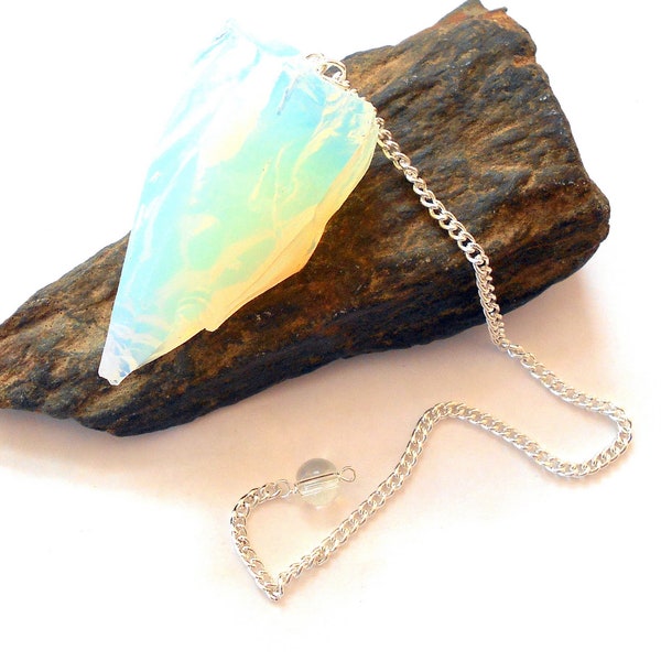 Raw Opalite Crystal Pendulum Reiki Wicca Divination Tool earthegy #3177