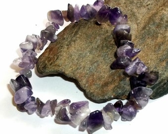 Amethyst Chip Stretch Bracelet  earthegy #1332