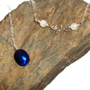 Australian Doublet Opal Necklace Sterling Silver Moonstone earthegy #409