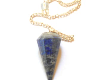Lapis Lazuli Faceted Pendulum Divination Tool Reiki Wicca earthegy #3217