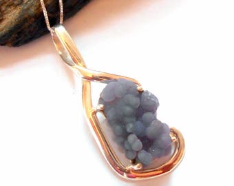 Grape Agate Sterling Silver Necklace earthegy #2045