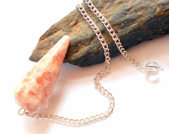 Sunstone Faceted Pendulum Divination Tool Reiki Wicca earthegy #1871