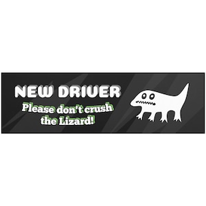 New Driver Gifts / Funny Car magnets / Cute Car Accessories / Scary Lizard Slow Driver Sticker