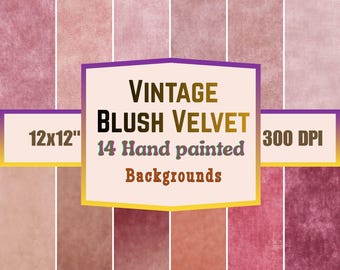 Vintage Blush Textured Papers : Dusty Velvet  Suede backgrounds Scrapbooking & Journaling (12x12" JPG, 300 DPI)