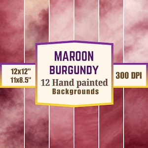 Burgund Aquarell Hintergründe (Digitaler Download)