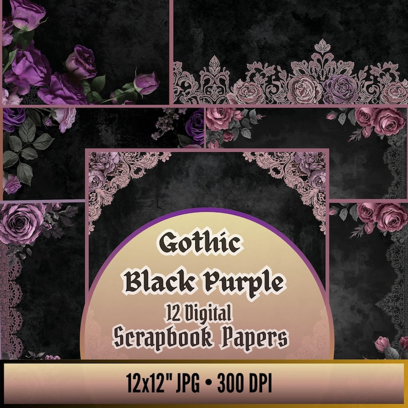 Gothic Scrapbook Paper / Vintage Velvet Texture for Witchcraft Journals ...