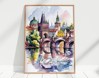 プラハの星月夜 - カレル橋のゴッホのインスピレーション絵画と美術