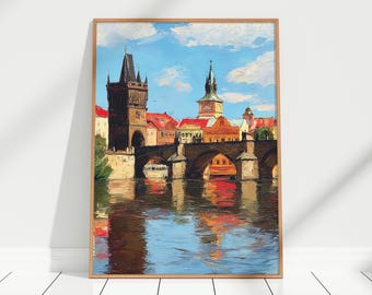 プラハの星月夜 - カレル橋のゴッホのインスピレーション絵画と美術