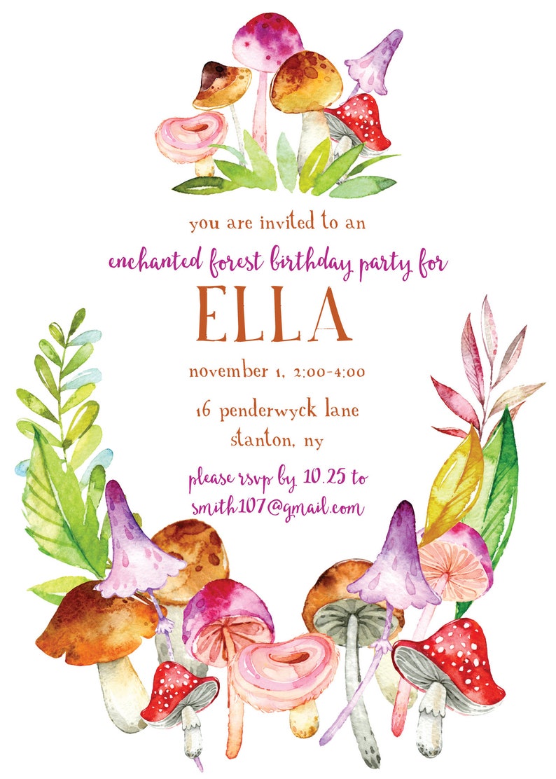 Enchanted Forest Birthday Invitations EDITABLE INSTANT Etsy
