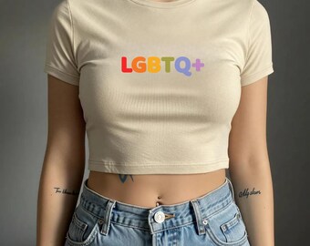 LGBTQ+ Pride Rainbow Letter Crop Top - Youth & Toddler Tee