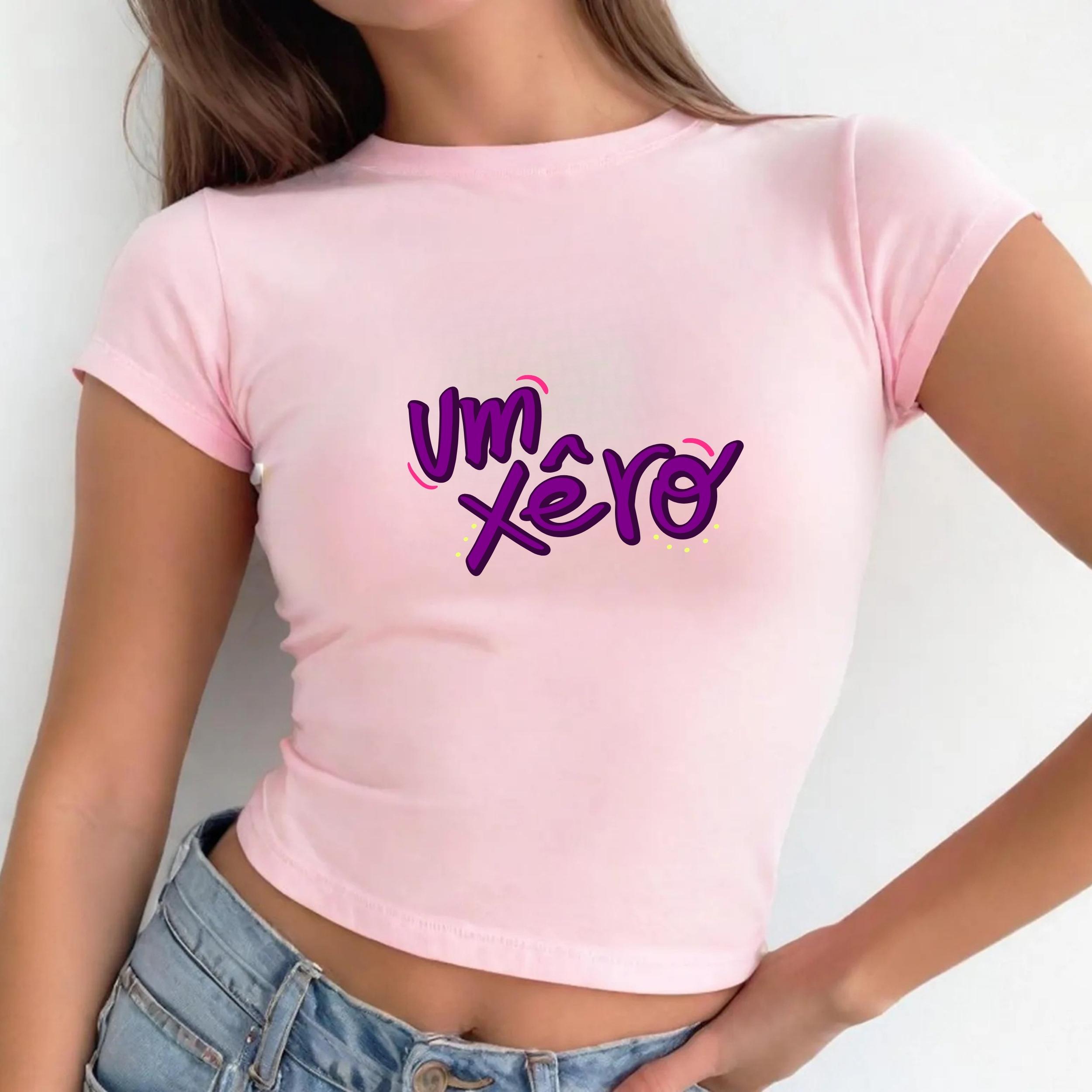 Um Xêro Crop Top: Pastel Blue Brazilian Tee