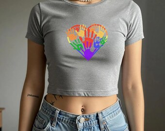 Pride Heart Handprint Toddler Tee - LGBTQ Equality Graphic