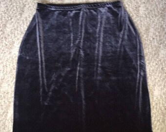 Vintage Women's Skirt Made By Modern Elements Use XL Blue Velvet Style #004182