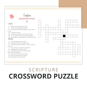 Editable Bible Crossword  Puzzle PDF – Easy Crossword Game + Answer Key, Homeschooling Resource, Canva Template, Printable Bible Puzzle (4)