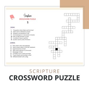 Editable Bible Crossword Puzzle – A4 Canva Template + PDF, Christian Homeschool Game, Bible Study Trivia, Prayer Board, Word Search (3)
