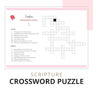 Editable Bible Crossword Puzzle PDF – Easy Crossword Game + Answer Key, Homeschooling Resource, Canva Template, Printable Bible Puzzle (1)