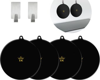 Induction Kings, 4 protectores de inducción + 2 perchas de lujo gratis - Calidad premium, antideslizantes, función de refuerzo y sin BPA - Cocina