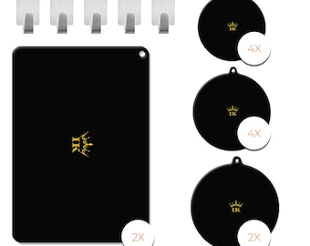 Induction Kings, 12 protectores de inducción + 5 perchas de lujo gratis - Calidad premium, antideslizantes, función de refuerzo y sin BPA - Cocina