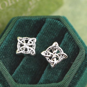 Boucles d'oreilles noeud de sorcière celtique, bijoux symbole de protection, cadeau païen wicca