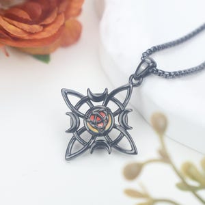 Witch Knot Necklace with Moonstone – Sterling Silver Celtic Pendant, Wiccan Talisman Jewelry, Protection Amulet Gift for Women