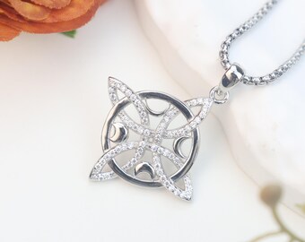 VENACOLY Collana celtica per donna in argento Sterling 925 con nodo di strega collana con ciondolo turchese gioielli regalo per le donne, Non conosciuto