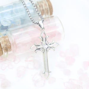 Cross Necklace: 925 Sterling Silver Crucifix Pendant, Religious Protection Jewelry for Men & Women