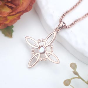 Witch Knot Necklace – 925 sterling Silver Protection Amulet – Wiccan Pagan Jewelry for Energy Cleansing, Strength & Inner Power