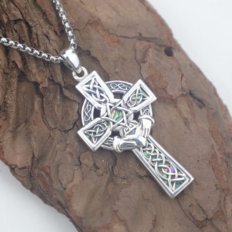 Celtic Cross Necklace: 925 Sterling Silver Celtic Knot Pendant ...