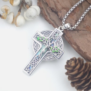 Celtic Tree of Life Cross Necklace – 925 Sterling Silver Spiritual Jewelry for Protection, Luck, Growth & Heritage – Gift for Him or Her