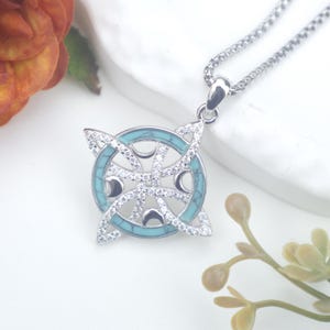 Colar com nó de bruxa – Pingente de fases da lua em prata esterlina 925 – Amuleto de proteção pagão Wiccan para mulheres, bruxas ou almas espirituais