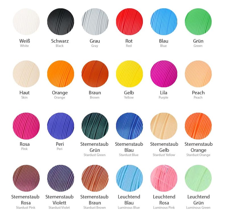 Puede incluir: Una carta de colores con 24 muestras de colores circulares. Los colores incluyen blanco, negro, gris, rojo, azul, verde, piel, naranja, marr&oacute;n, amarillo, morado y melocot&oacute;n. Colores adicionales incluyen rosa, peri, verde polvo de estrellas, azul polvo de estrellas, amarillo polvo de estrellas y naranja polvo de estrellas.