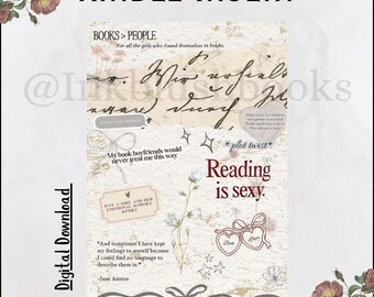 Encarte literário | imprimível para Kindle | encarte transparente para capa | download digital