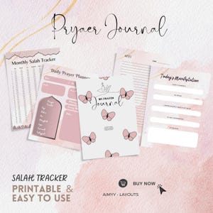Druckbares muslimisches Gebetsjournal & Salah Tracker - Islamisches Journal Bundle, täglicher/monatlicher Salah Planer und Manifestation Chart