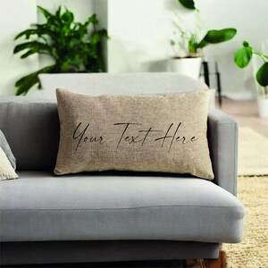 Custom Text Pillow Cover – Personalized Neutral Cushion For Living Room, Bedroom Or Gift With Elegant Font And Modern Minimalist Style