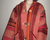 Rare Heavy 100 WOOL Rug Carpet Moroccan Tribal Ethnic HIPPIE Coat Or Jacket Must See A Beauty