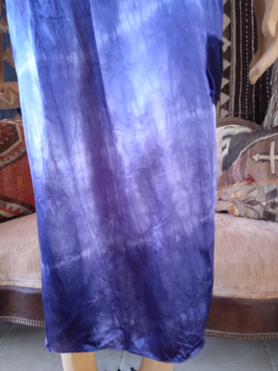 1980's~Nwot~SHIMMERY~Satin~Deep PURPLE~Tie DYE~Hi… - image 8