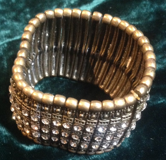 BRONZE~Tone~CHAINLINK~Medieval~RHINESTONES~Mesh~M… - image 5