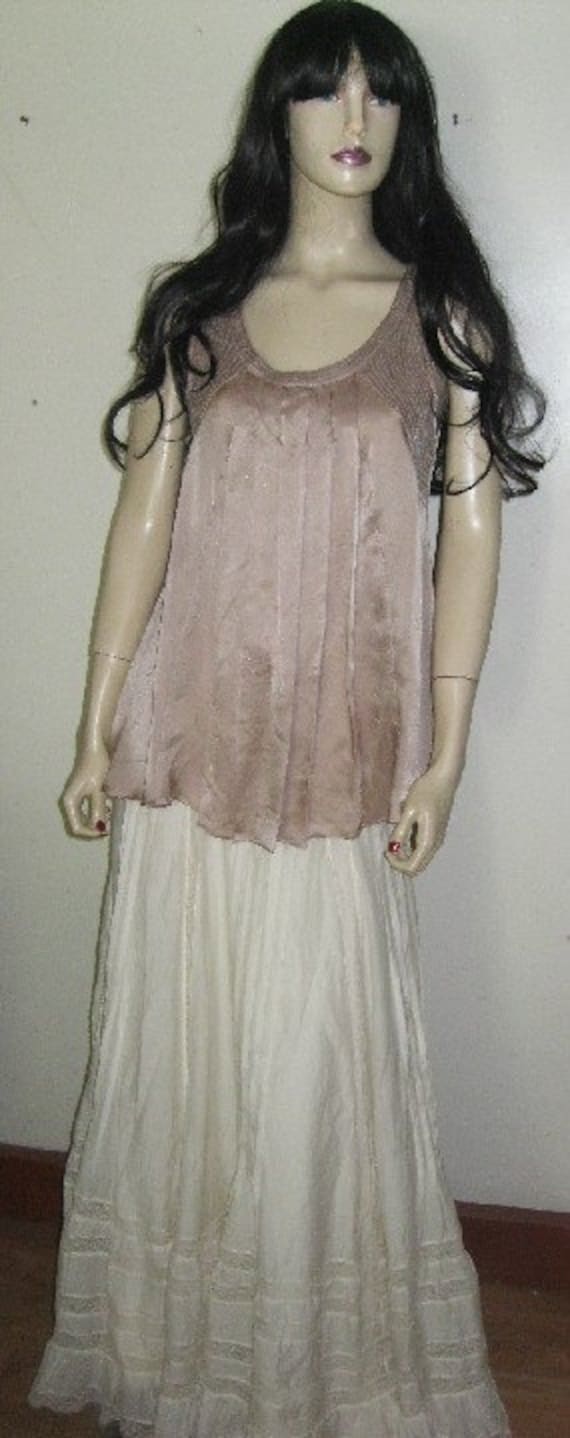 Andersen & lauth Ruched~DUSTY Rose~Nude~Pure SILK… - image 2