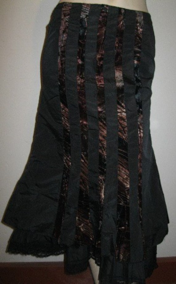 Vintage~Italian~DESIGNER~Taffeta~And Silk VELVET~L