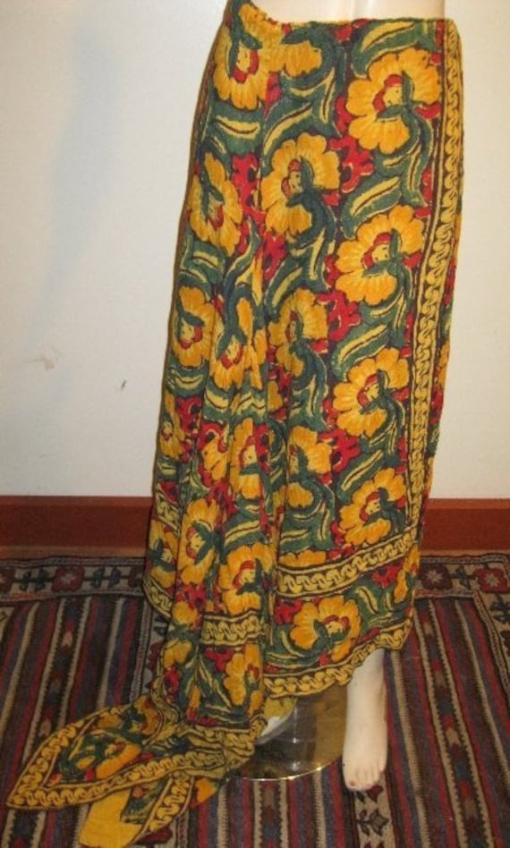 1960's Batik HIPPIE All Hand Woven Cotton Wrap Ski