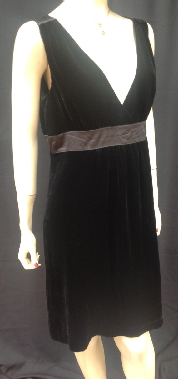 44" Bust NWT~Silk VELVET~H & M~BLACK Velvet Cockt… - image 5