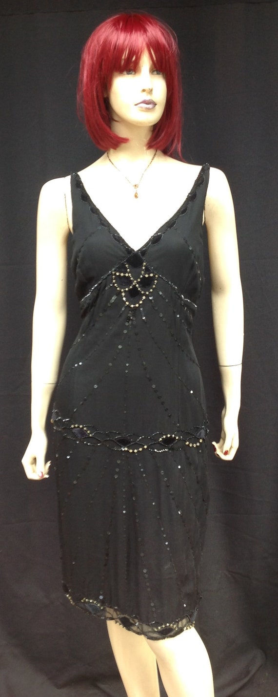 42" Bust NWT~SILK~FLAPPER~Beaded Dress~1920's~Siz… - image 2