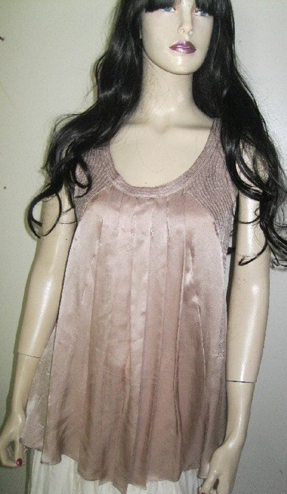 Andersen & lauth Ruched~DUSTY Rose~Nude~Pure SILK… - image 1
