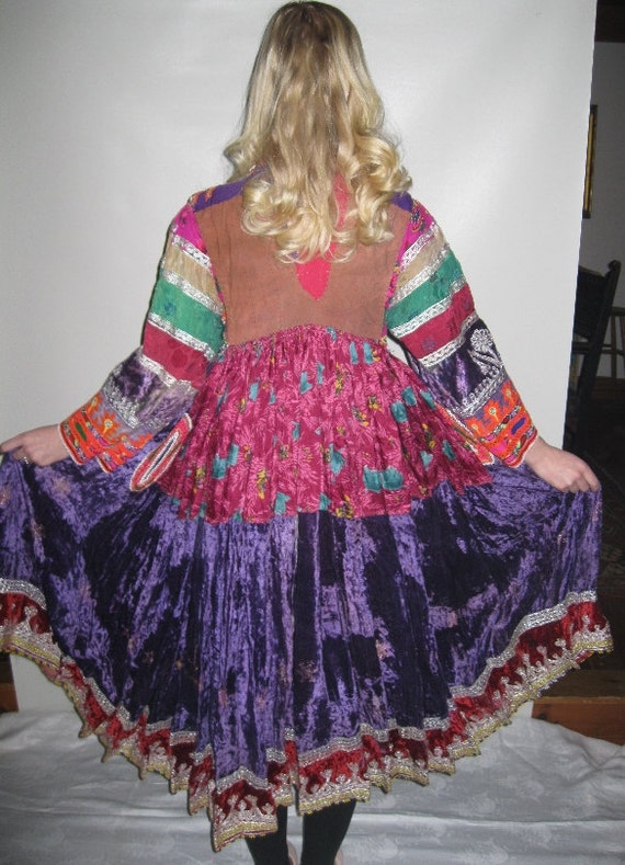 Kuchi Rennaissance TRIBAL Gypsy VELVET Boho Dress… - image 3