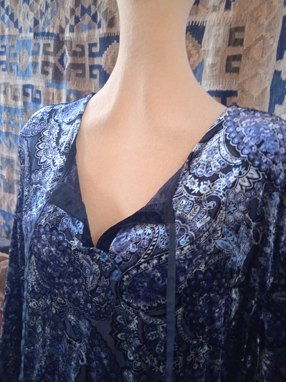 Roaring 90's~Nwt~Lush VELVET~IRIDESCENT~Midnight … - image 7