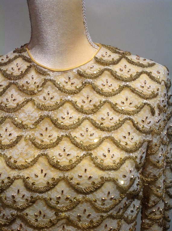 Vintage Goldweave Beaded Spaghetti Strap Blouse main image 0