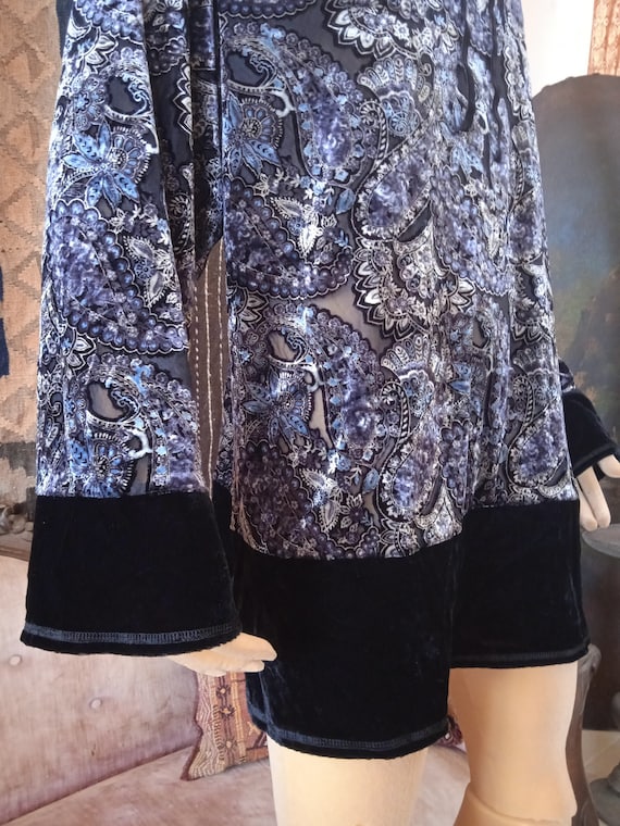 Roaring 90's~Nwt~Lush VELVET~IRIDESCENT~Midnight … - image 1