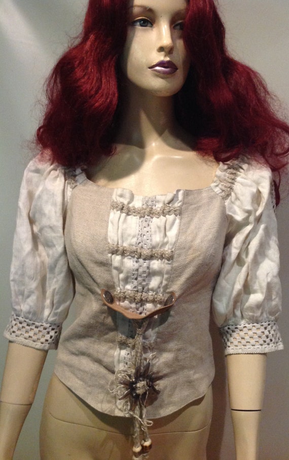 Austrian~TYROLIAN~Trachten~DIRNDL~Linen~Lace~Corse