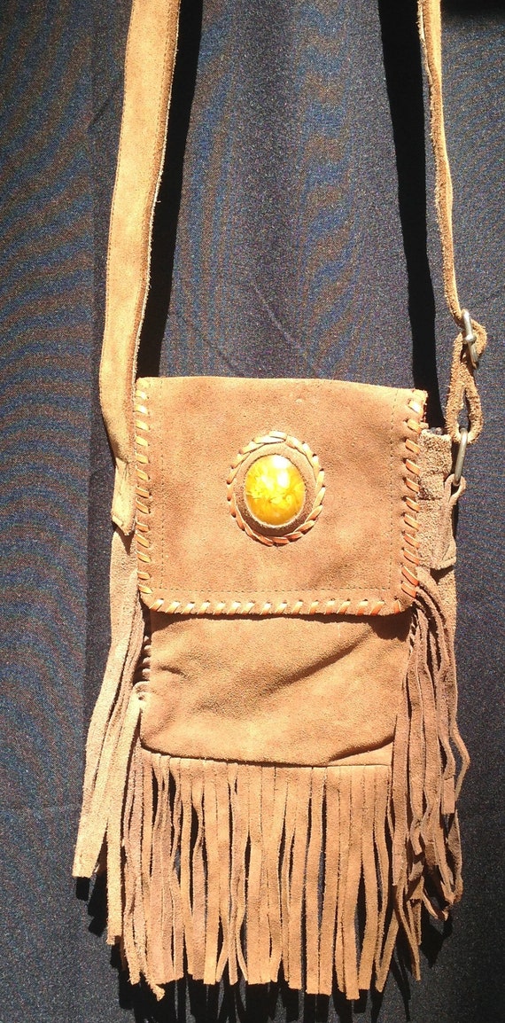 1960s suede fringe bag - Gem