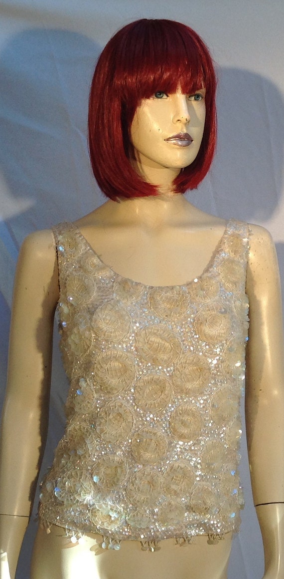 34" Bust MERMAID DISCS CLUSTERS~Hand Beaded Top S… - image 2